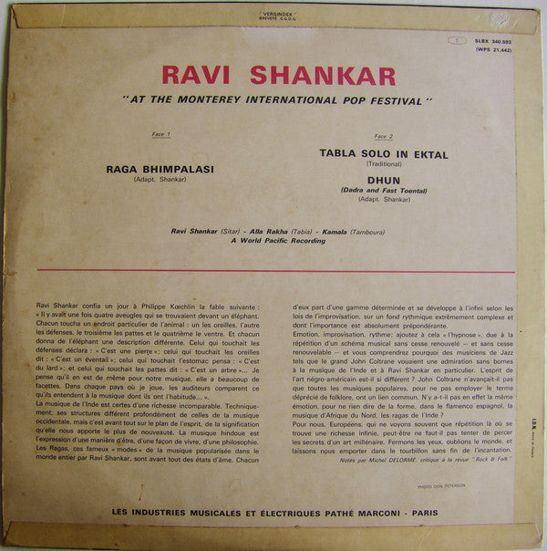 Ravi Shankar : Ravi Shankar At The Monterey International Pop Festival (LP, Album)