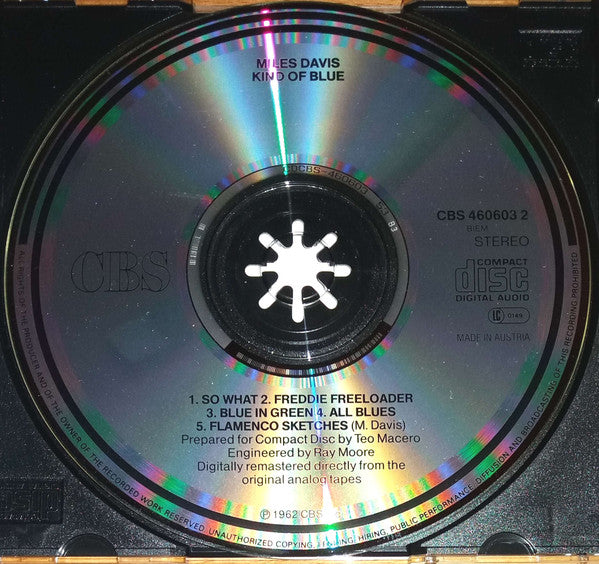 Miles Davis : Kind Of Blue (CD, Album, RE, RM)