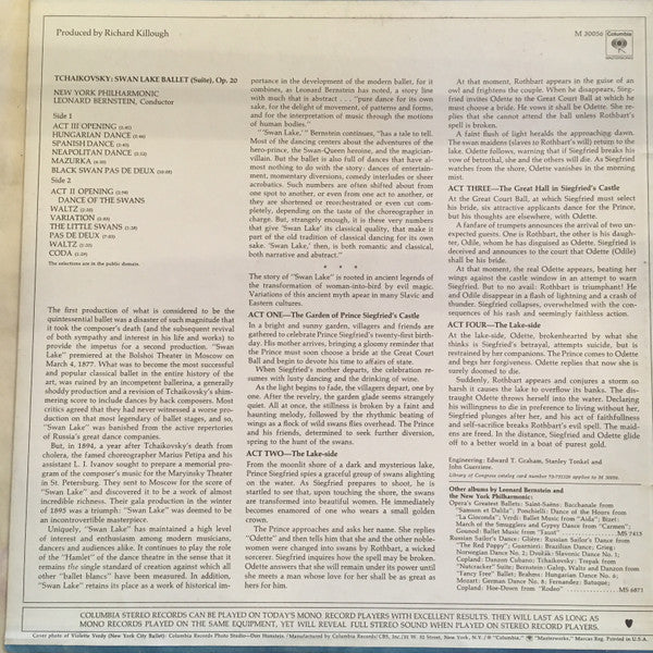 Pyotr Ilyich Tchaikovsky - Leonard Bernstein, New York Philharmonic : Swan Lake Ballet Suite (LP, Album, Ter)
