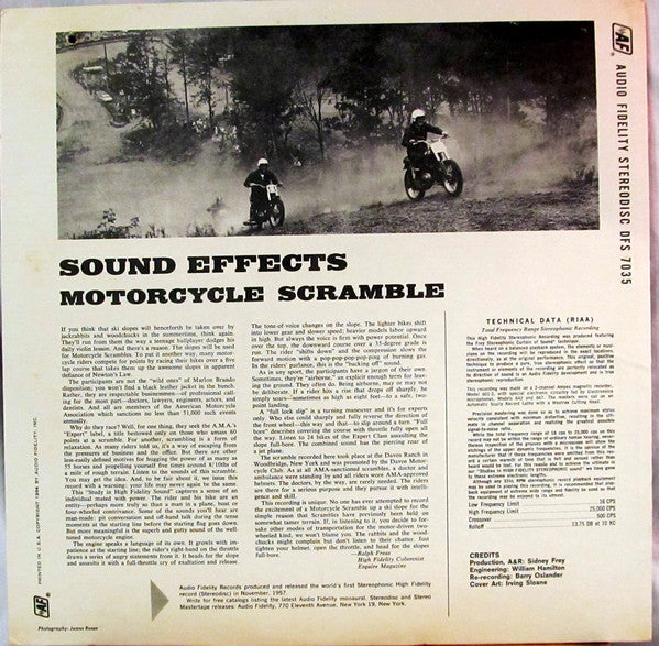 No Artist : Motorcycle Scramble Sound Effects (LP, Album)