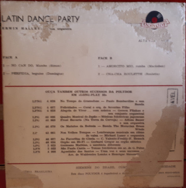 Erwin Halletz E Sua Orquestra* : Latin Dance Party (7", EP)
