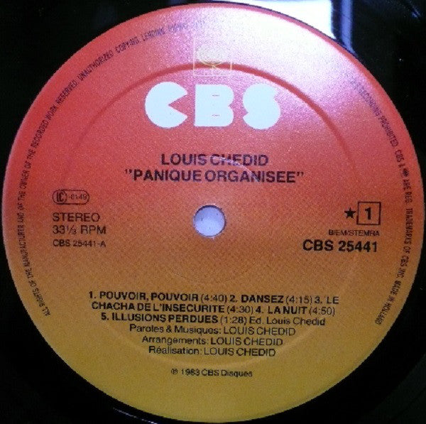 Louis Chedid : Panique Organisée (LP, Album)