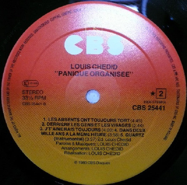 Louis Chedid : Panique Organisée (LP, Album)