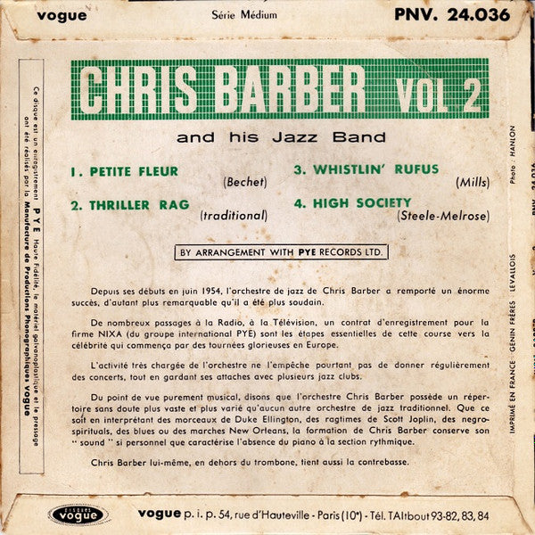 Chris Barber's Jazz Band : Vol 2 (7", EP)