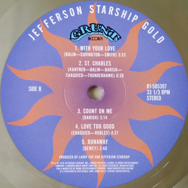 Jefferson Starship : Gold (LP, RSD, Comp, Ltd, Gol + 7", RSD, Single, Bon)