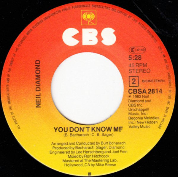 Neil Diamond : Heartlight (7", Single)