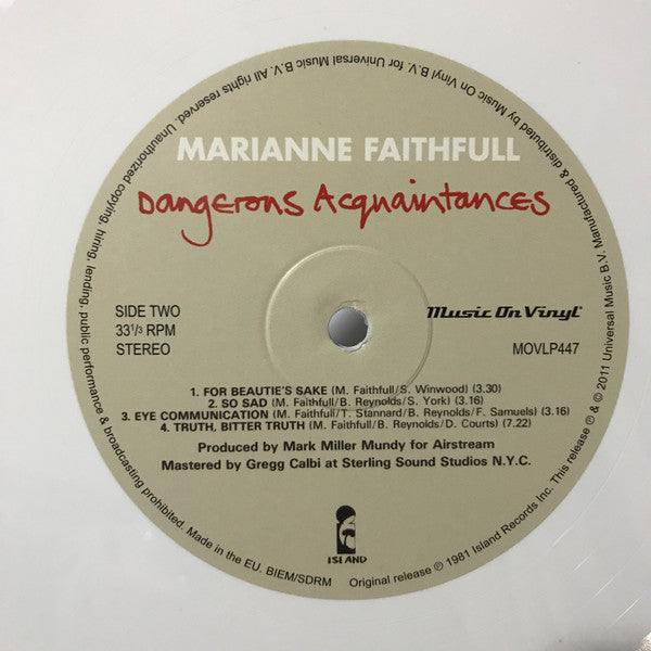 Marianne Faithfull : Dangerous Acquaintances (LP, Album, Ltd, Num, RE, Whi)