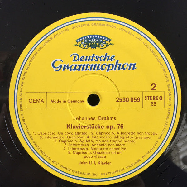 John Lill, Johannes Brahms : Paganini-Variationen / 8 Klavierstucke Op. 76 (LP, Album)