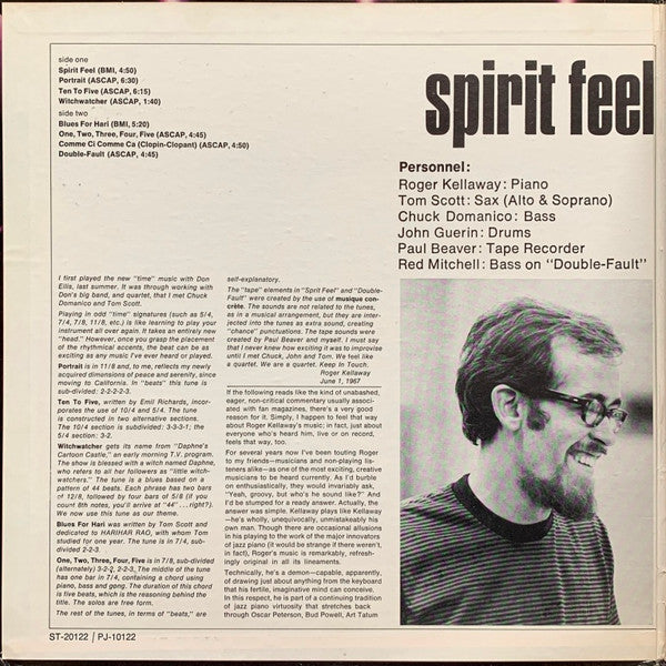Roger Kellaway Featuring Tom Scott : Spirit Feel (LP, Album, Mono, Kee)