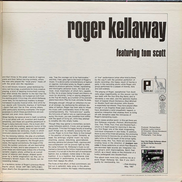 Roger Kellaway Featuring Tom Scott : Spirit Feel (LP, Album, Mono, Kee)