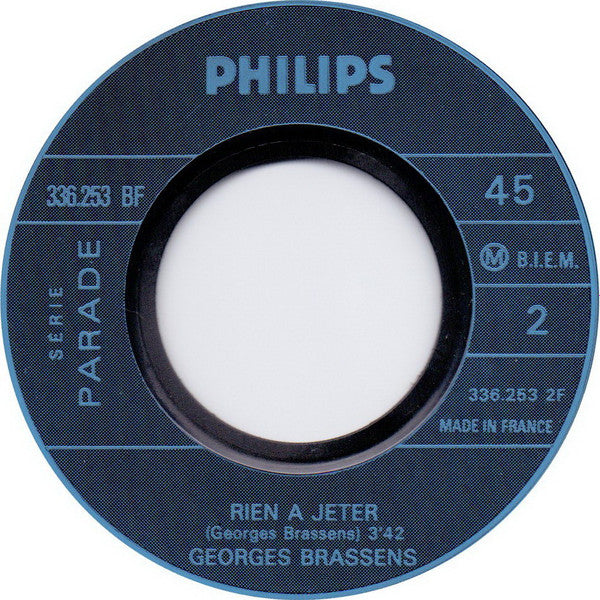 Georges Brassens : L'Ancêtre - Rien A Jeter (7", Single)