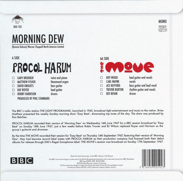 Procol Harum / The Move : Morning Dew At The BBC: 1967 (7", RSD, Single, Mono, Ltd, Whi)