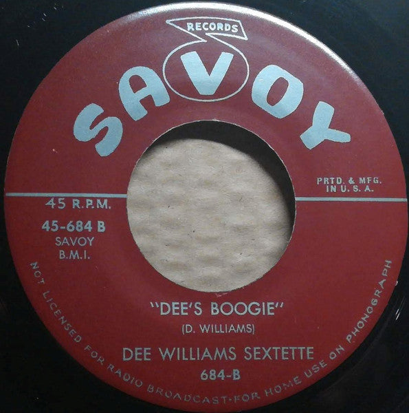 Dee Williams Sextette : Bongo Blues (7")