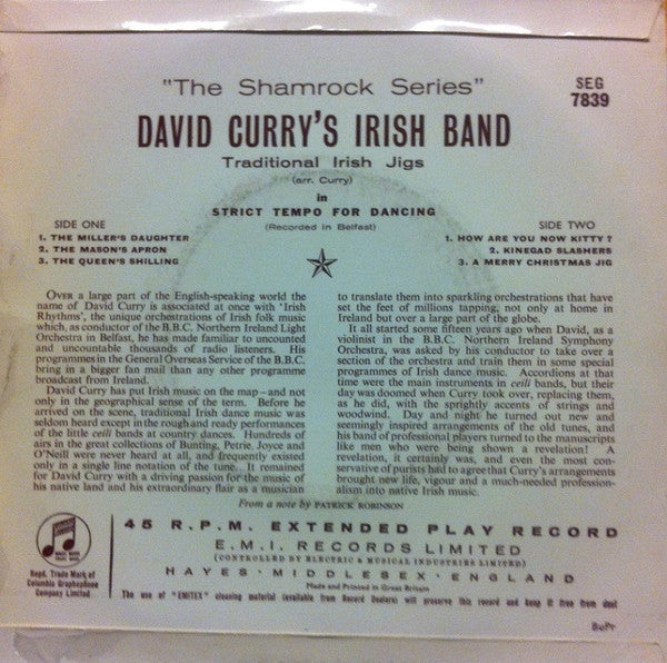 David Curry And His Orchestra : Irish Jigs (7", EP)