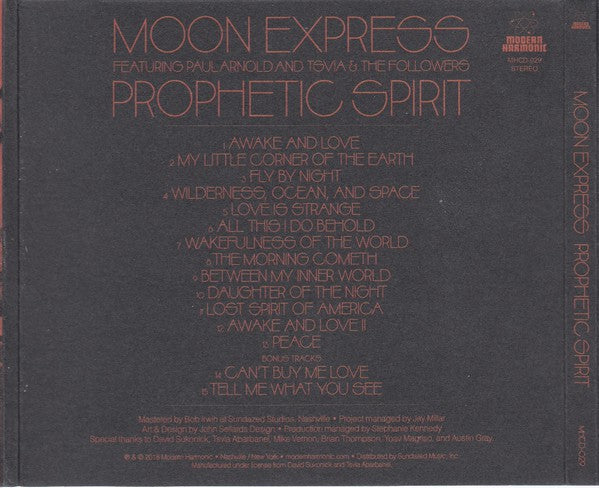 Moon Express Featuring Paul Arnold (8) & Tsvia & The Followers : Prophetic Spirit (CD, Album)
