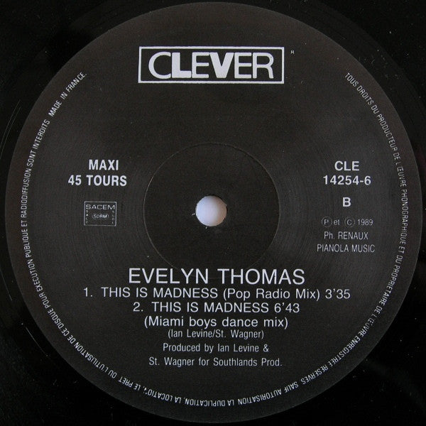 Evelyn Thomas : This Is Madness (12", Maxi)