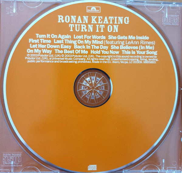 Ronan Keating : Turn It On (CD, Album)