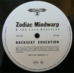 Zodiac Mindwarp And The Love Reaction : Backseat Education (12")