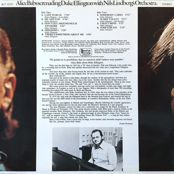 Alice Babs / Nils Lindberg's Orchestra : Alice Babs Serenading Duke Ellington (LP, Album)