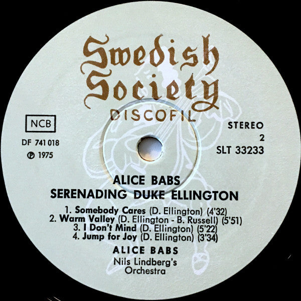 Alice Babs / Nils Lindberg's Orchestra : Alice Babs Serenading Duke Ellington (LP, Album)