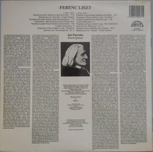 Franz Liszt, Jan Panenka : Liszt And Prague (LP, Album)