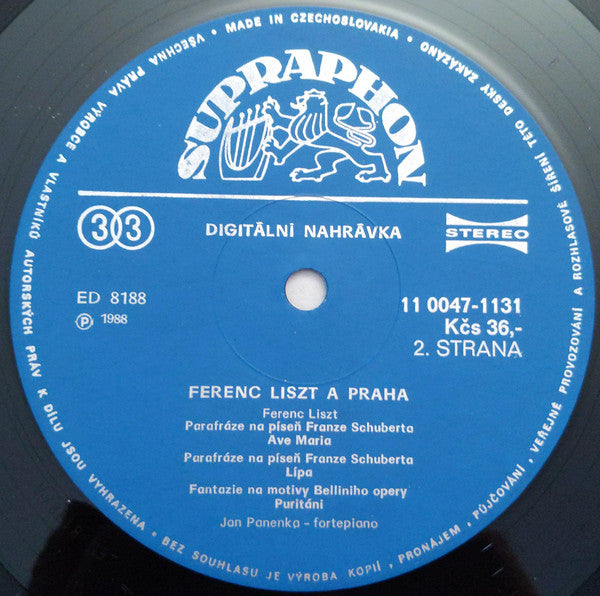 Franz Liszt, Jan Panenka : Liszt And Prague (LP, Album)
