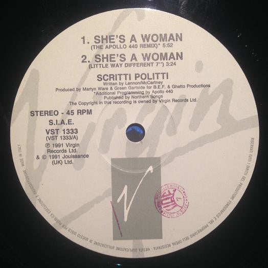 Scritti Politti : She's A Woman (12")