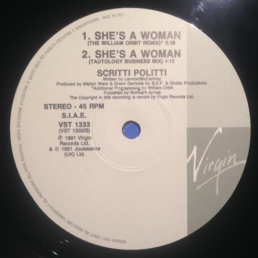 Scritti Politti : She's A Woman (12")