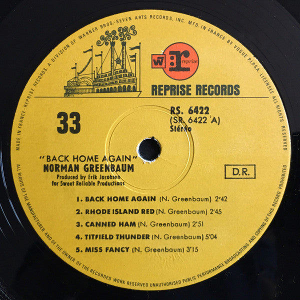 Norman Greenbaum : Back Home Again (LP, Album)