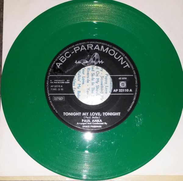 Paul Anka : Tonight My Love, Tonight / I'm Just A Fool Anyway (7", Single, Gre)