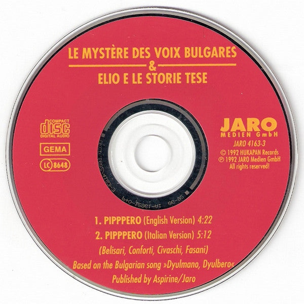 Le Mystère Des Voix Bulgares & Elio E Le Storie Tese : Pipppero (CD, Maxi)