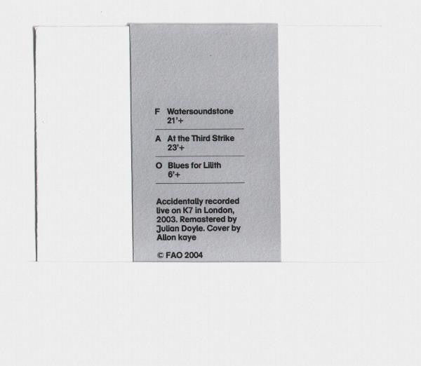 For The Attention Of : Live Recordings 2003 (CDr)