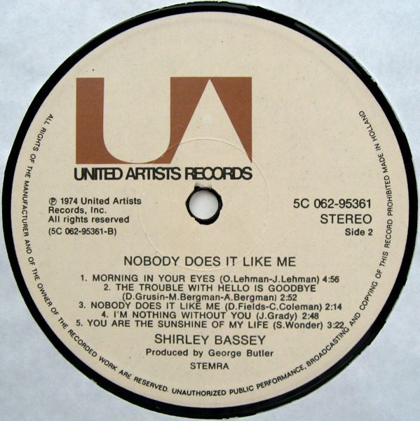 Shirley Bassey : Nobody Does It Like Me (LP, Album)