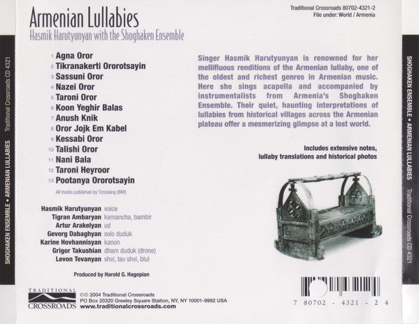 Hasmik Harutyunyan with The Shoghaken Ensemble : Armenian Lullabies (CD)