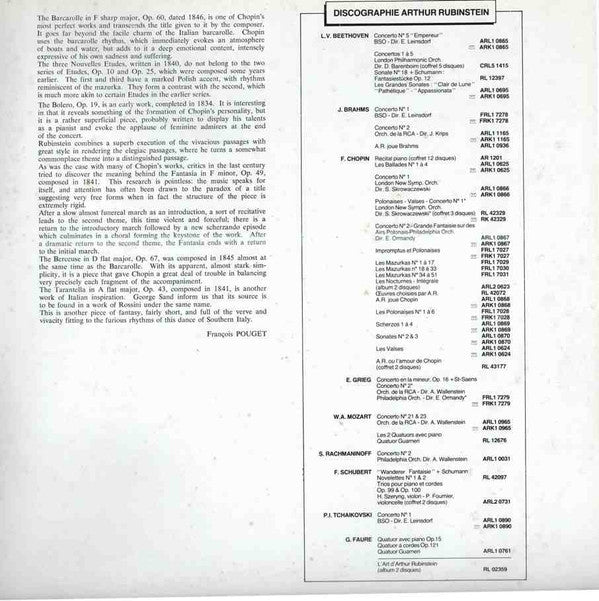Frédéric Chopin, Arthur Rubinstein : Rubinstein Joue Chopin (LP)