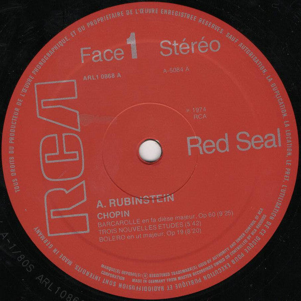 Frédéric Chopin, Arthur Rubinstein : Rubinstein Joue Chopin (LP)