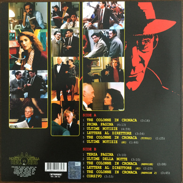Ennio Morricone : Tre Colonne In Cronaca (Original Motion Picture Soundtrack) (LP, Album, RE, RM, Gre)