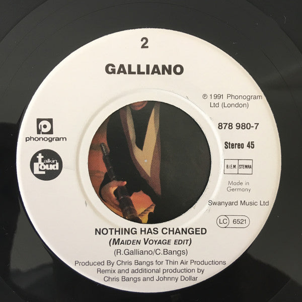 Galliano : Nothing Has Changed (7", Single)