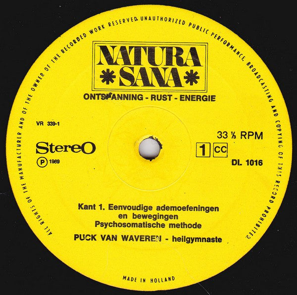Puck Van Waveren : Leer Ontspannen (Rust En Energie Door Bewust Ademen) (LP, RP)