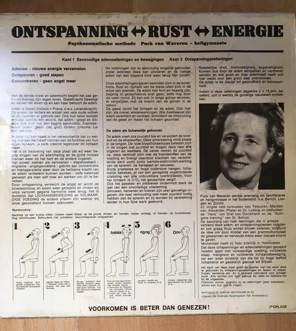 Puck Van Waveren : Leer Ontspannen (Rust En Energie Door Bewust Ademen) (LP, RP)