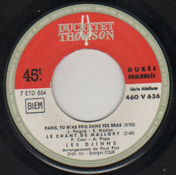 Les Djinns : Paris, Tu M'As Pris Dans Tes Bras (7", EP)
