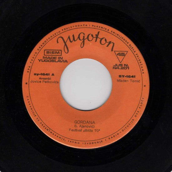 Mladen Tomić : Gordana / Sam Na Kraju Svijeta (7", Single)