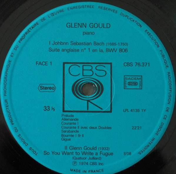 Glenn Gould : Bach Schönberg Wagner Gould (LP, Comp)