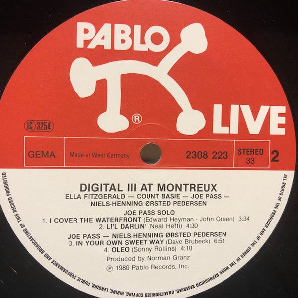 Ella Fitzgerald, Count Basie, Joe Pass, Niels-Henning Ørsted Pedersen : Digital Ill At Montreux (LP, Album)