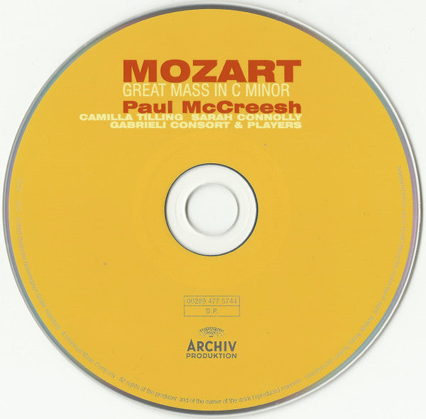 Wolfgang Amadeus Mozart, Paul McCreesh, Camilla Tilling, Sarah Connolly, Gabrieli Consort : Great Mass In C Minor (CD)