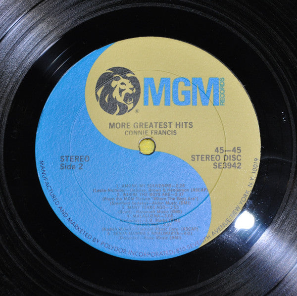 Connie Francis : More Greatest Hits (LP, Comp, PRC)