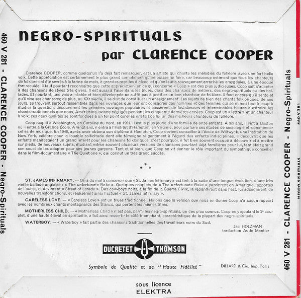 Clarence Cooper : Negro Spirituals par Clarence Cooper (7", EP)