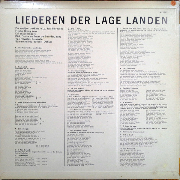 Various : Liederen Der Lage Landen (LP, Album, Mono)
