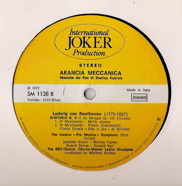 Berliner Symphoniker, The London "Pro Musica" Symphony Orchestra : Arancia Meccanica - Musiche Dal Film Di Stanley Kubrick (LP, Comp)