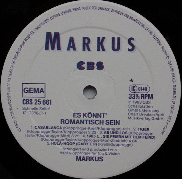 Markus (6) : ...Es Könnt' Romantisch Sein... (LP, Album)